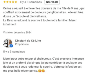 avis google praticien Céline